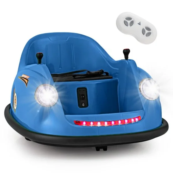 Auto-tamponneuse Electrique 12V pour Enfants Alimentée par Batterie Télécommande Lumières LED Musique pour les 2-5 Ans Rose/Rouge/Bleu
