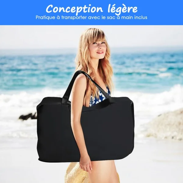 Auvent de Plage avec Sac de Transport et 4 Sacs de Sable Fait en Lycra Tente de Plage UPF 50+ 210x210cm pour Plage Camping