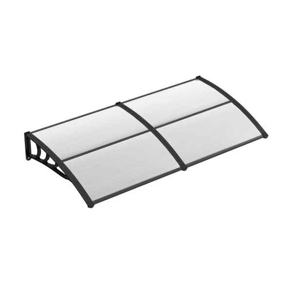 Auvent Porte d'Entree Marquise de Porte et Fenêtre Extérieur Plaque en Polycarbonate Gris