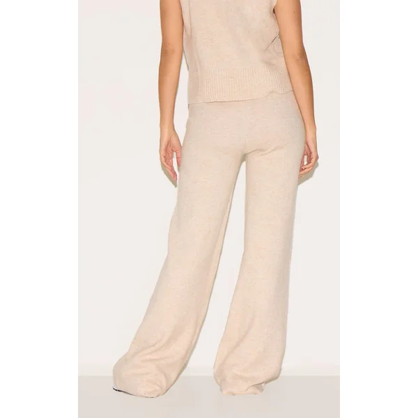 Avoine Pantalon Large En Maille Douce Chiné