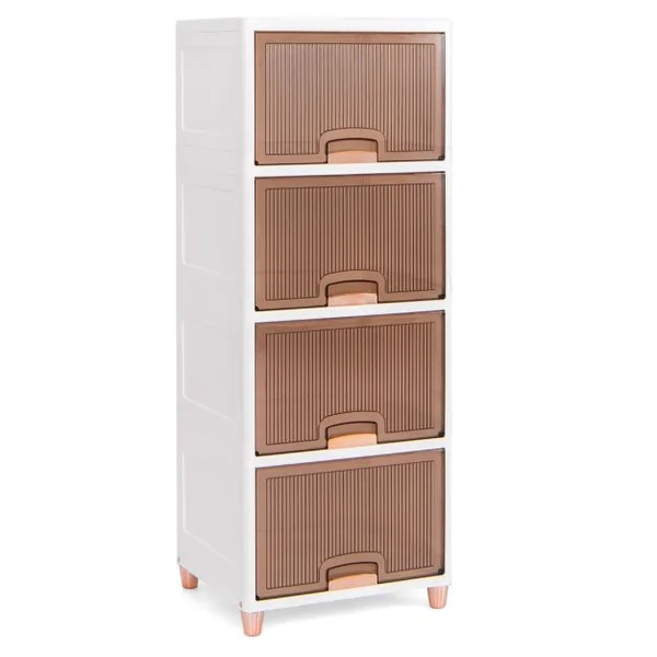 Bacs de Rangement de 150 L avec Couvercles Conteneurs de Rangement Empilables à 4 Niveaux avec Portes Magnétiques Blanc