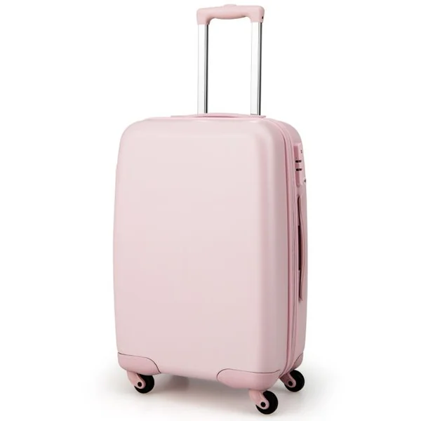 Bagage à Main 20" avec Roulettes Valise Coque Rigide en PC avec Poignée Réglable en Hauteur Approuvé par les Compagnies Aériennes Rose