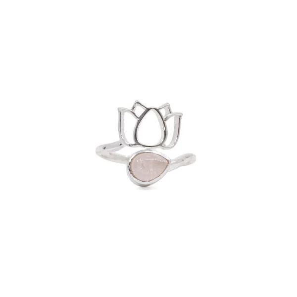 Bague argent 925 modèle 02 quartz rose Madagascar AA taille unique