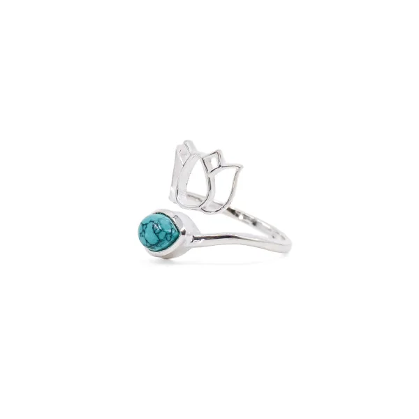 Bague argent 925 modèle 02 turquoise de Chine AAA taille unique