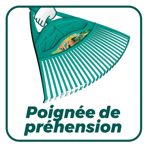 Balai à gazon XL 27 dents manche en bois LEBORGNE