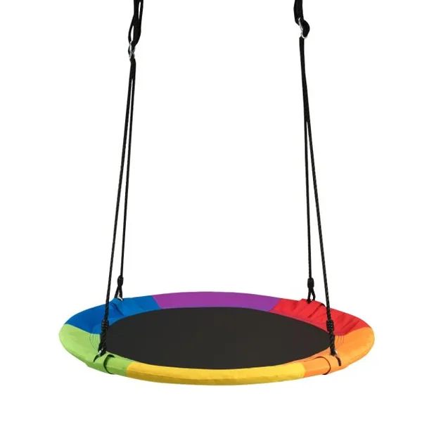 Balançoire Circulaire pour Intérieur et Extérieur Charge Maximale de 150 KG Bleu/Coloré/Vert