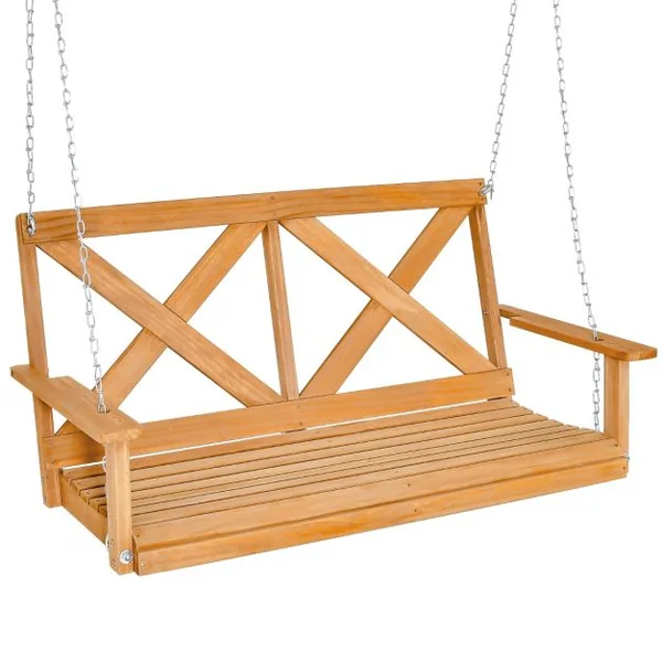 Balançoire de 134CM en Bois Massif pour 2 Personnes Charge 240Kg