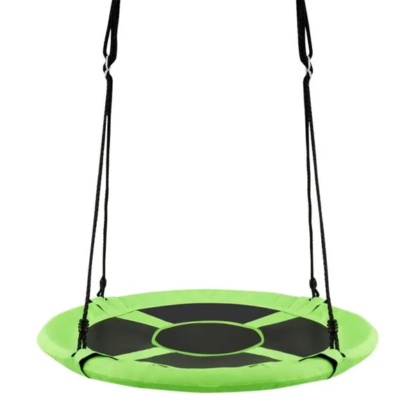 Balançoire Nid d’Oiseau Rond Tente Détachable Balançoire d'Arbre Hauteur Réglable Capacité 150 kg 100-132cm Orange