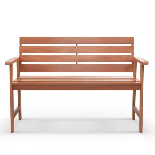 Banc de Jardin en Bois 2 Places Dossier Siège à Lattes Accoudoirs Peinture DIY Charge 150KG Intérieur Extérieur