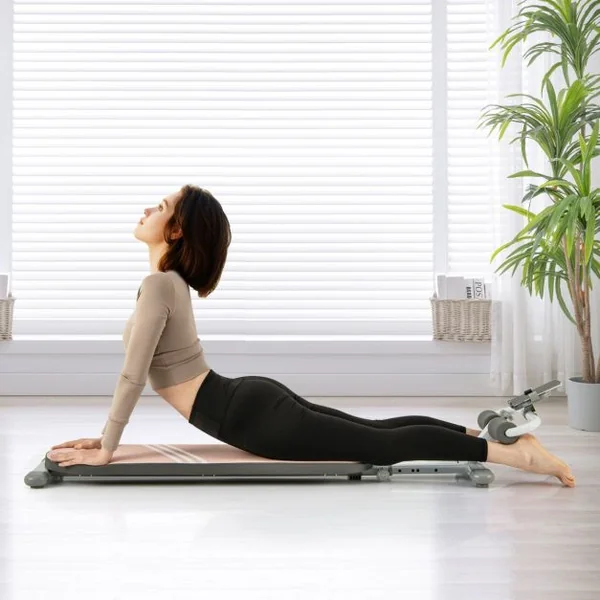 Banc de Musculation Multifonction avec 3 Angles et Longueur Réglable Banc de Redressement Assis Pliable pour 14 à 18 Ans Charge 150KG Rose/Bleu