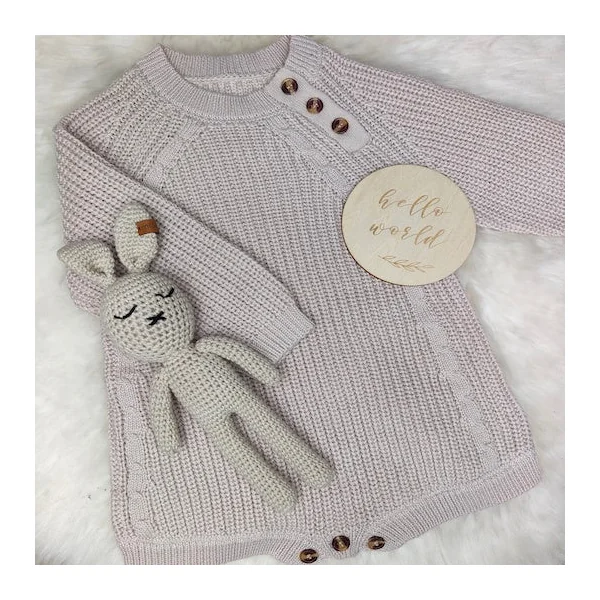 Barboteuse tricot beige