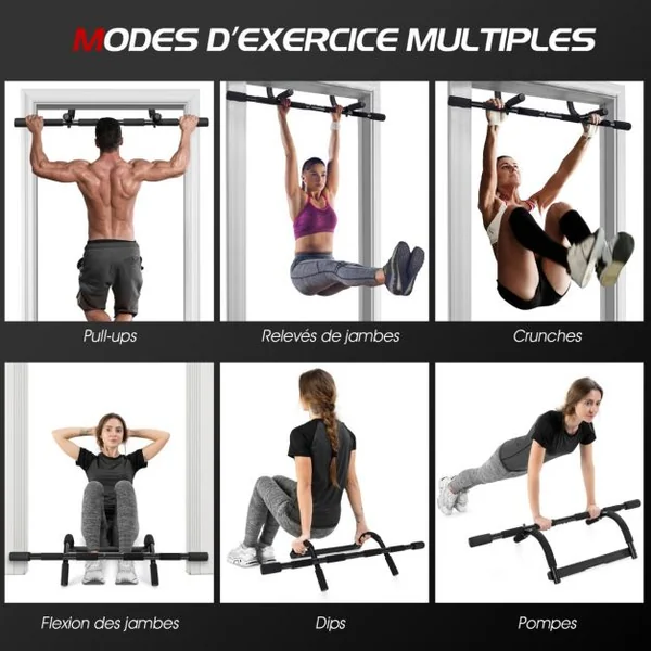 Barre de Traction de Porte Barre de Porte pour Cadres de Porte Barre d'Entraînement du Corps pour Salle de Sport Maison