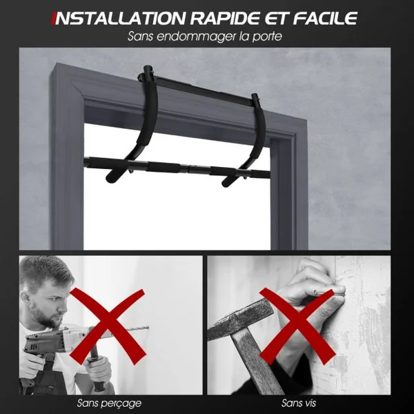 Barre de Traction de Porte Barre de Porte pour Cadres de Porte Barre d'Entraînement du Corps pour Salle de Sport Maison
