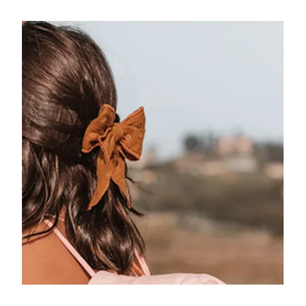 Barrette pince noeud caramel