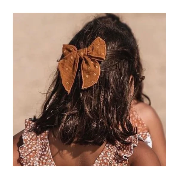 Barrette pince noeud caramel