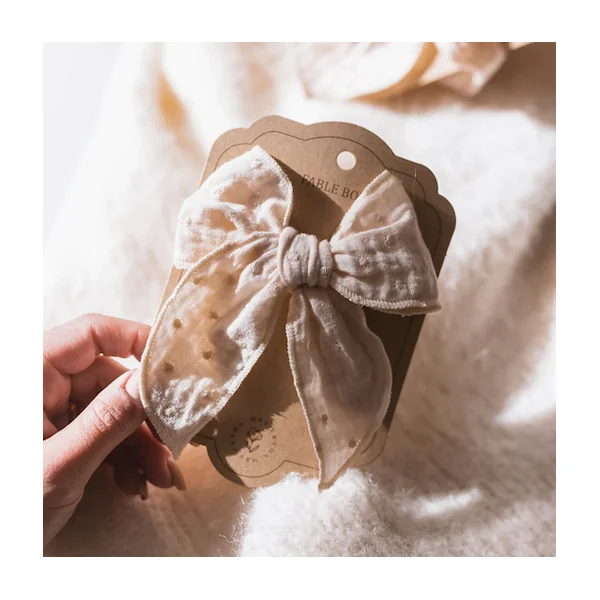 Barrette pince noeud vanille