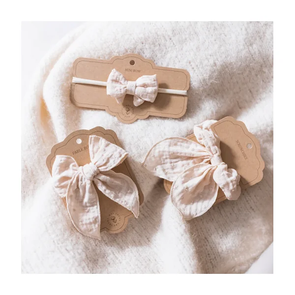 Barrette pince noeud vanille