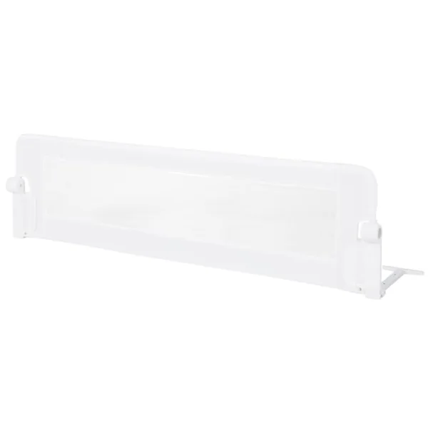 Barrière de Lit Universelle Pliable pour Enfants Barrière de Lit Rabattable de 152 cm avec Sangle de Sécurité Réglable Blanc/Gris