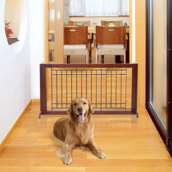 Barrière de Sécurité Barrière Modulable Pliable pour Chien en Bois de Pin