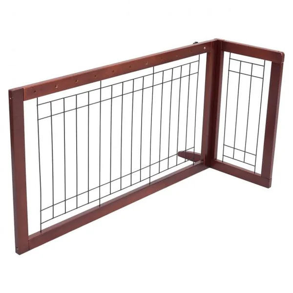 Barrière de Sécurité Barrière Modulable Pliable pour Chien en Bois de Pin