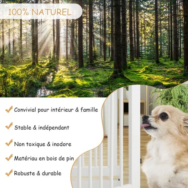 Barrière de Sécurité Pliable Barrière de Sécurité 4 Panneaux pour Animaux en Bois de Pin 203x1,8x76cm Bordeaux/Blanc