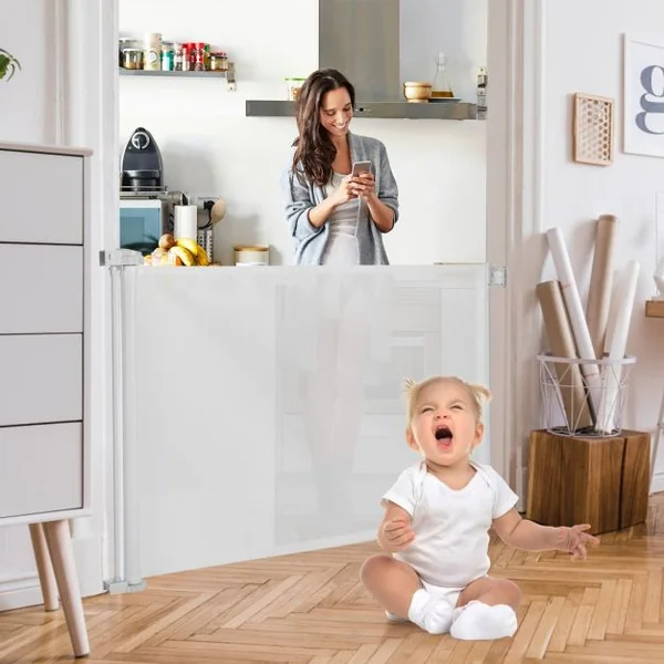 Barrière de Sécurité pour Bébé Barrière Extra Large pour Enfants et Animaux de Compagnie pour Portes Escaliers Extérieur