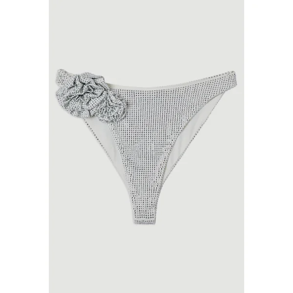 Bas de bikini orné à motif rosette premium