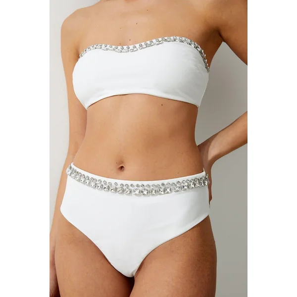Bas de bikini taille haute ornés Premium