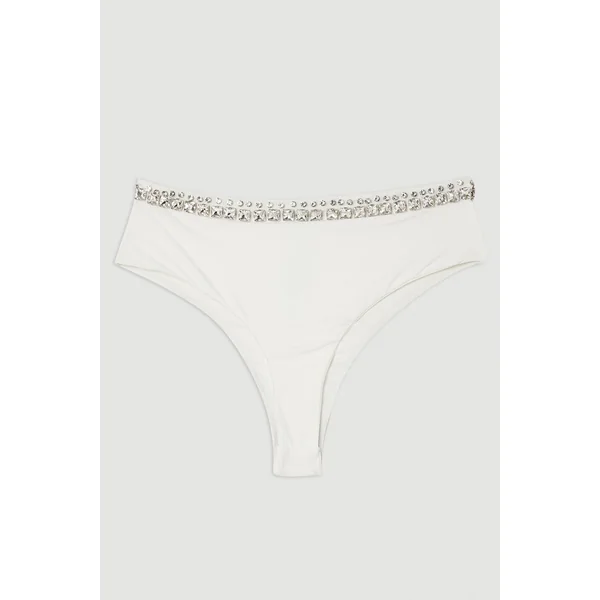 Bas de bikini taille haute ornés Premium
