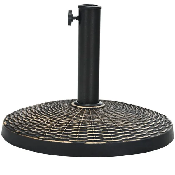 Base de Parasol de Patio 45 cm Support de Parasol Ronde en Résine Résistant aux Intempéries pour Poteaux de Φ 38/ 48 mm Jardin Plage