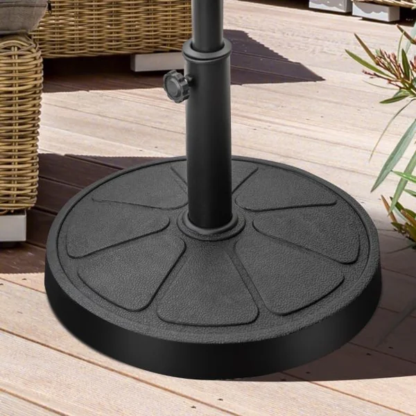 Base de Parasol D'Extérieur 14 kg Support de Parasol Rond Diamètre 45 cm S'Ddapte aux Poteaux de Parasol 38/48 mm