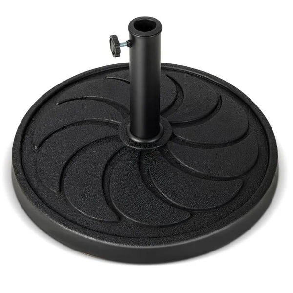 Base de Parasol D'Extérieur 18 kg Support de Parasol Rond Diamètre 54 cm S'Adapte aux Poteaux de Parasol 38/48 mm