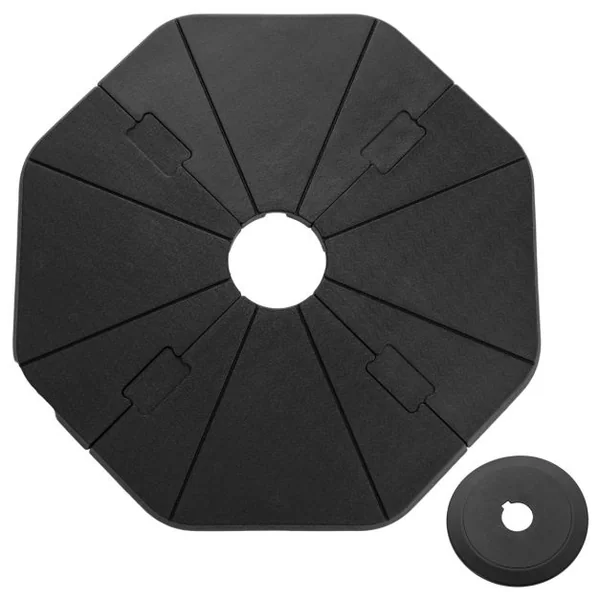 Base de Parasol Remplissable à 4 Plaques Base pour Parasol Déporté Base Carrée Robuste Remplissable avec de l'Eau/Sable Capacité 94 kg