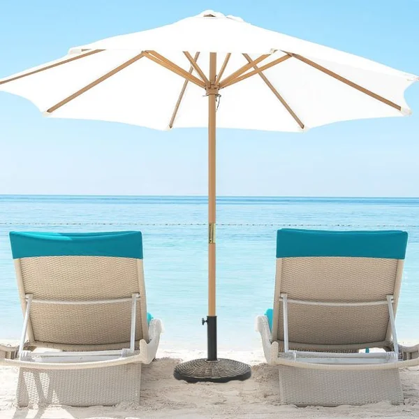 Base de Parasol Ronde en Résine de 12 Kg Support de Parasol d'Extérieur Robuste avec Bouton Réglable Résistante à Toutes Saisons