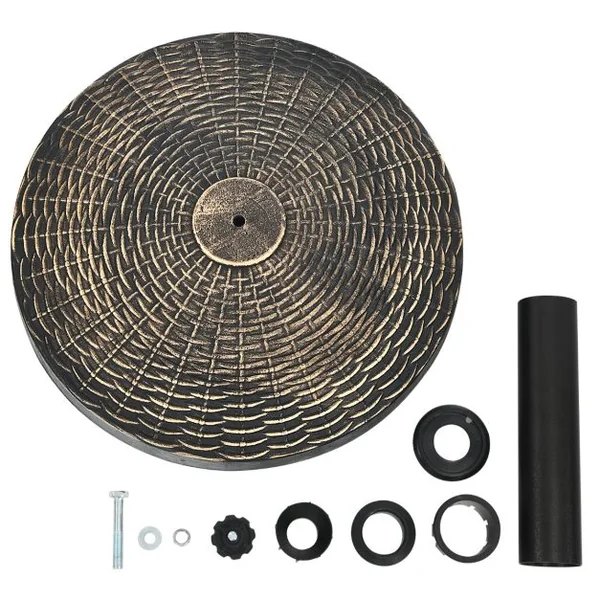 Base de Parasol Ronde en Résine de 12 Kg Support de Parasol d'Extérieur Robuste avec Bouton Réglable Résistante à Toutes Saisons