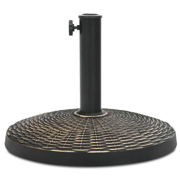 Base de Parasol Ronde en Résine de 12 Kg Support de Parasol d'Extérieur Robuste avec Bouton Réglable Résistante à Toutes Saisons