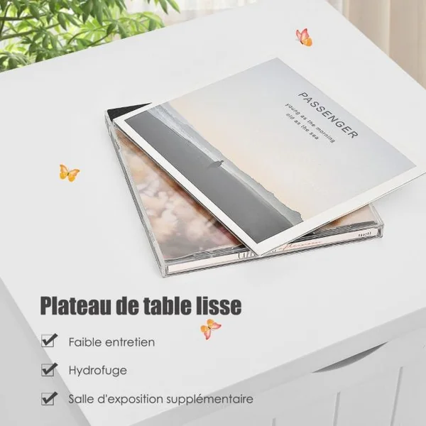 Bathroom Floor Cabinet Organisateur de rangement autoportant avec 3 tiroirs Blanc