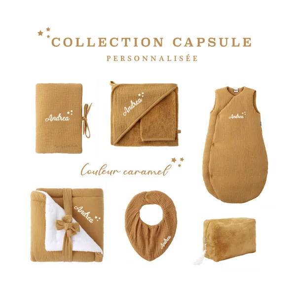 Bavoir bandana personnalisé caramel