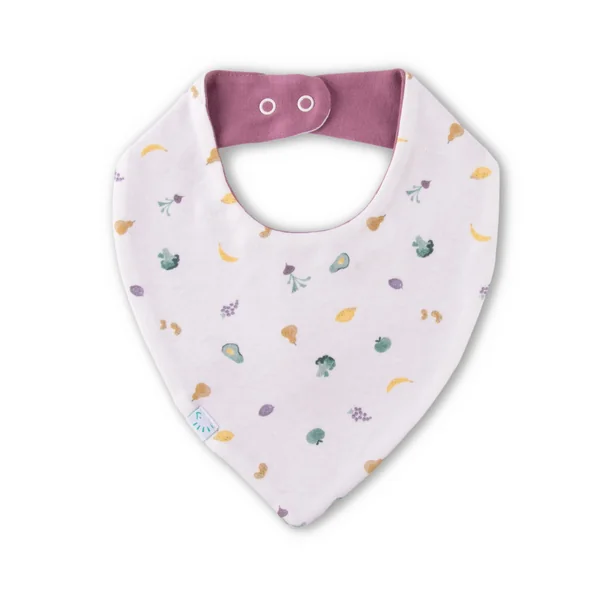 Bavoir bandana réversible en coton bio - POPOLINI