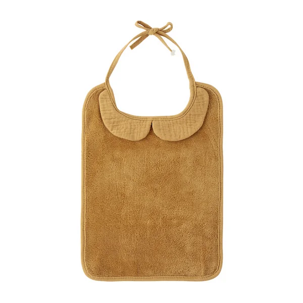 Bavoir col claudine personnalisé caramel