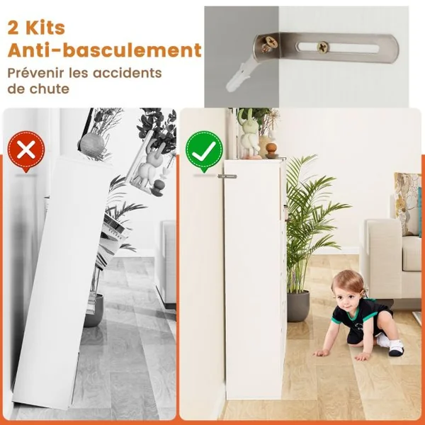 Bibliothèque Géométrique à 11 Cubes Moderne Vitrine Ouverte Multifonctionnelle pour Rangement des Livres avec Kits Anti-basculement Blanc
