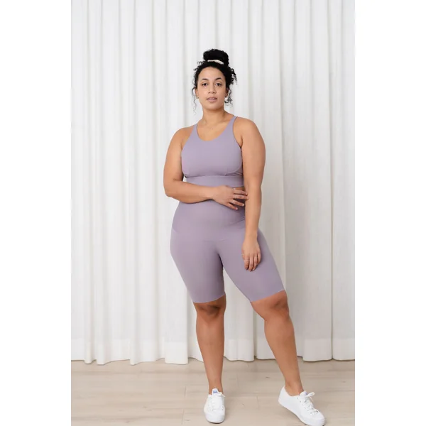 Biker shorts de yoga - lilas cendré