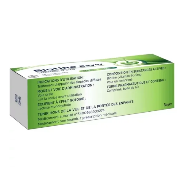 Biotine Bayer 5 mg Comprimés x 60