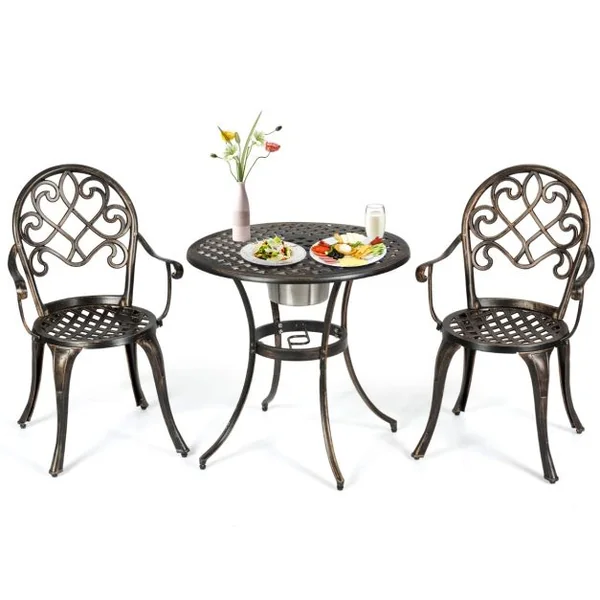 Bistrot pour Jardin 3 Pièces en Fonte d'Aluminium Charge 100KG