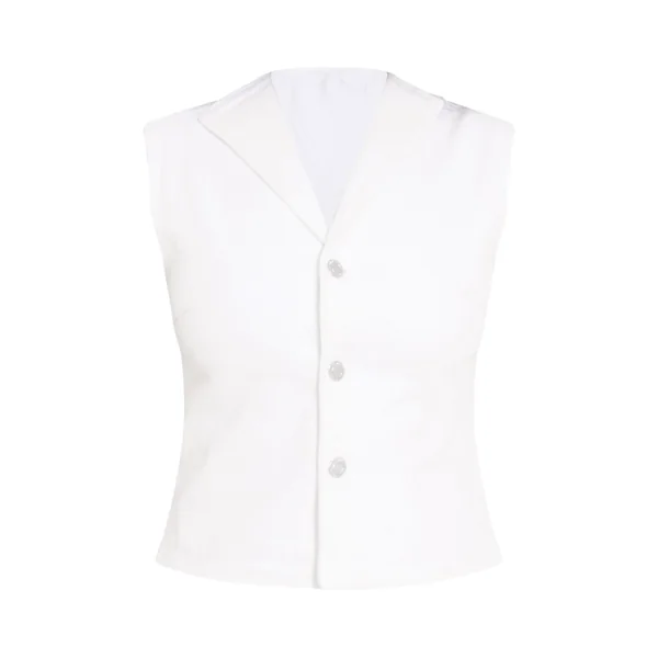 Blanc Chemise En Jean Bleu Vintage Sans Manches