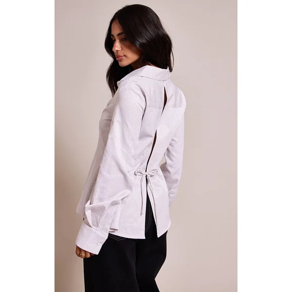 Blanc Chemise À Col Avec Lien Dans Le Dos Petite