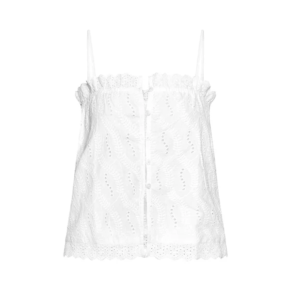 Blanc Haut Caraco Broderie Anglaise Ensemble Coordonné