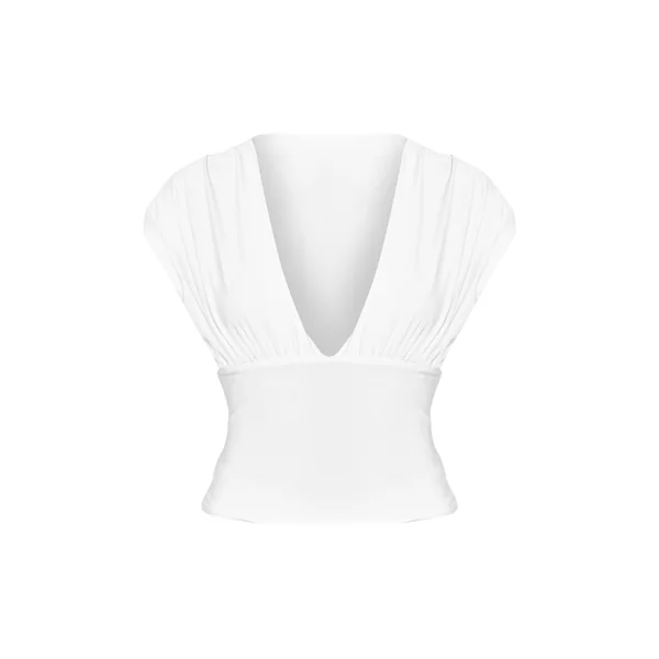 Blanc Haut Long Drapé Plongeant À Double Couche Slinky Doré