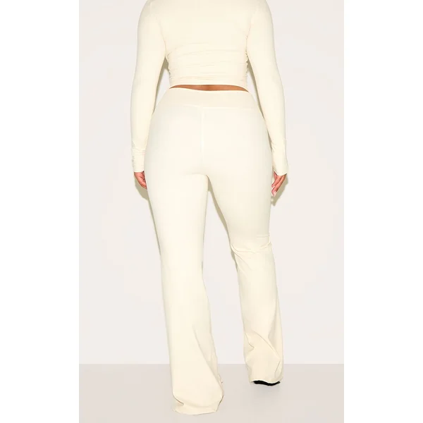 Blanc Os Pantalon Évasé À Taille En V Et Fente Frontale Shape Sculpt Active