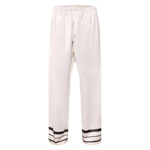 Blanc Pantalon Large En Satin